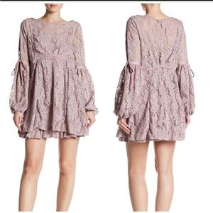 Free People Mauve Lace Dress in Size Large — Never Worn — No tags